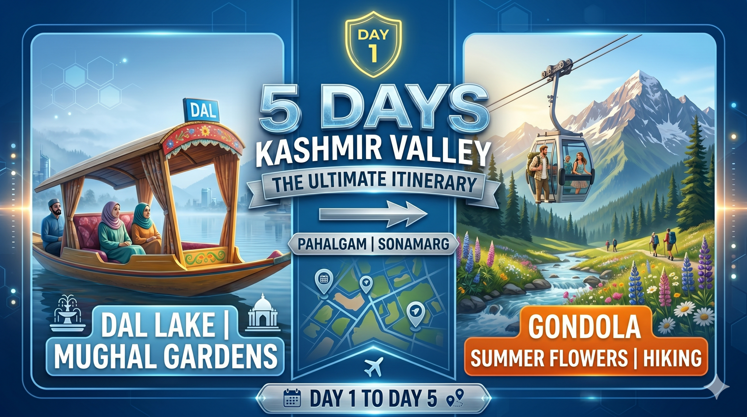 "Kashmir Valley: Shikaras to Summerscapes, a Journey Defined."